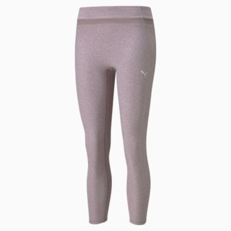 กางเกงเลกกิ้งผู้หญิง Studio Mesh Inset High Waist 7/8 Training, Quail Heather, small-THA