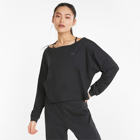 CLOUDSPUN Long Sleeve Women's Training Top, Puma Black, small-SEA