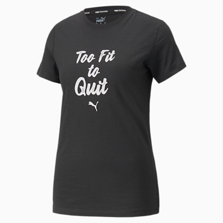 Graphic Recycled Slogan Women's Training  T-shirt, Puma Black, small-IND