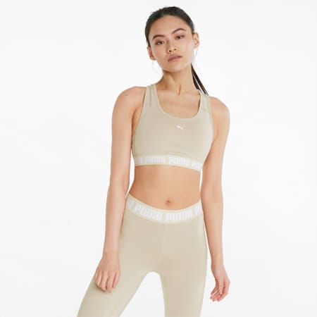 PUMA Strong Mid-Impact Training Bra, Putty, small-THA