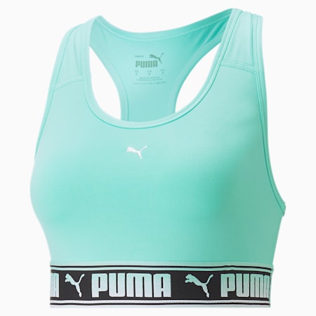 Brassière de sport à maintien moyen PUMA Strong Femme, Electric Peppermint, small-DFA