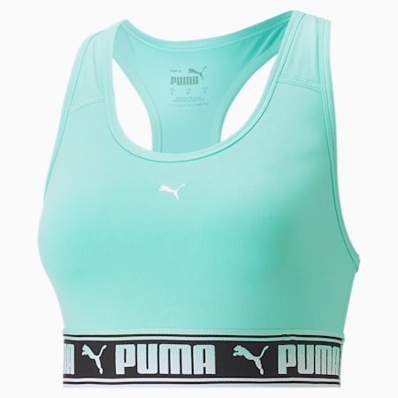PUMA Strong Mid-Impact Training Bra, Electric Peppermint, small