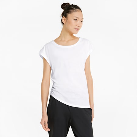 Studio Foundation Women's Training Tee, Puma White, small-DFA