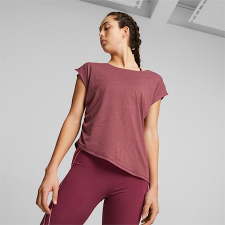 T-shirt de yoga Studio Foundation Femme, Dark Jasper Heather, small