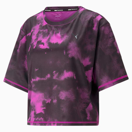 Favourite Printed Crop Short Sleeve Women's Training  T-shirt, Deep Orchid-AOP, small-IND