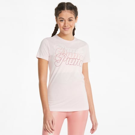 Graphic Branded Women's Training Tee, Chalk Pink, small-SEA