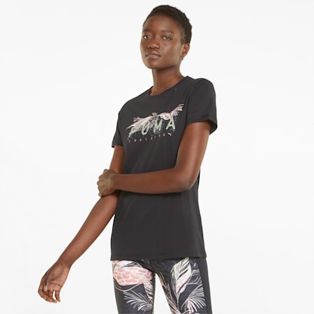 Short Sleeve Women's Training Tee, Puma Black-Butterfly, small-SEA