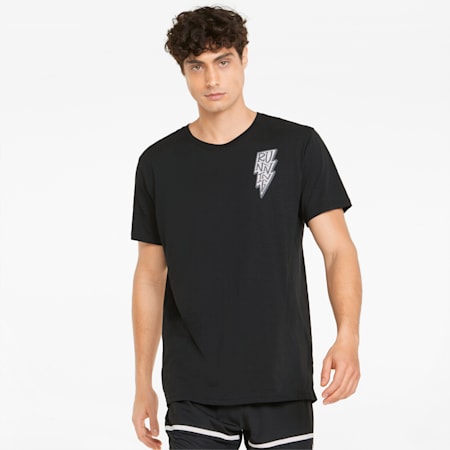 Graphic Recycled Men's Running Tee, Puma Black, small-SEA