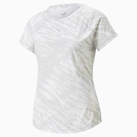 Run 5K Printed Graphic Damen Running-T-Shirt mit kurzen Ärmeln, Puma White, small