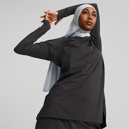 T-shirt d’entraînement à manches longues Modest Activewear Femme, Puma Black, small