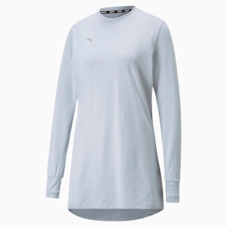 Modest Activewear Long Sleeve Training Tee Women, Platinum Gray, small-PHL