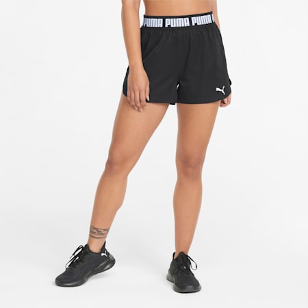 Train STRONG Woven 3" Women's Shorts, Puma Black, small-IND