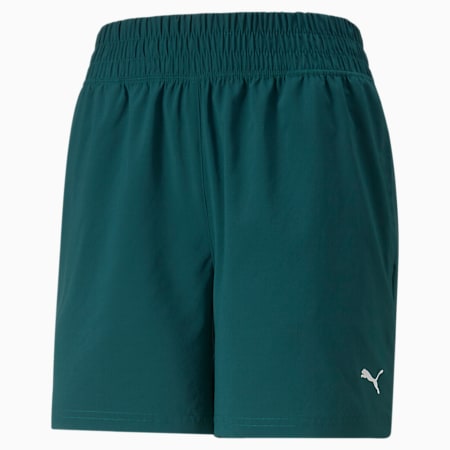 การเกงออกกำลังกายขาสั้นผู้หญิง Train Favourite 5" Woven Shorts, Varsity Green, small-THA