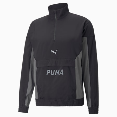 Fit Woven Half-Zip Training Jacket Men, Puma Black, small