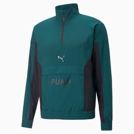 Fit Woven Half-Zip Training Jacket Men, Varsity Green, small-SEA