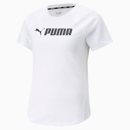 Kaus Training Wanita PUMA Fit Logo, Puma White, small-IDN