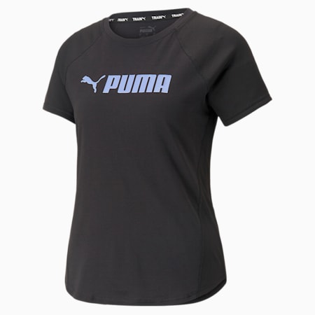 PUMA Fit Logo Training Tee Women, PUMA Black-Elektro Purple, small