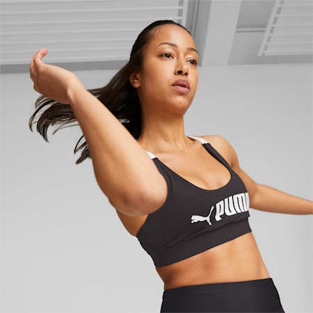 PUMA Fit Mid Impact Training Bra, Puma Black, small-DFA