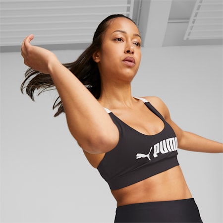 חזיית אימונים Fit Mid Impact לנשים, Puma Black, small-DFA