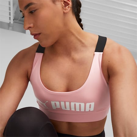 Fit trainingsbeha voor middelzware inspanningen voor dames, Koral Ice-PUMA White, small