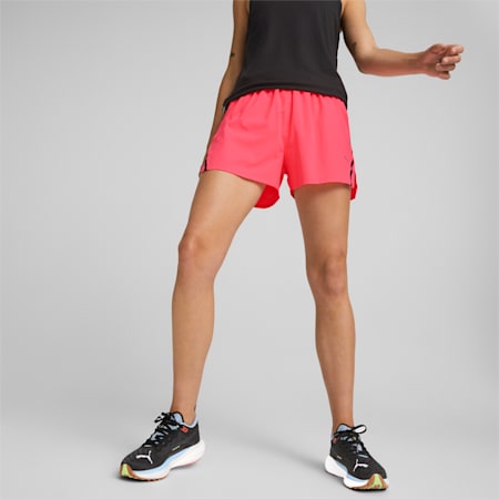 กางเกงวิ่งขาสั้นผู้หญิง Run Ultraweave S 3" Running Shorts Women, Sunset Glow, small-THA
