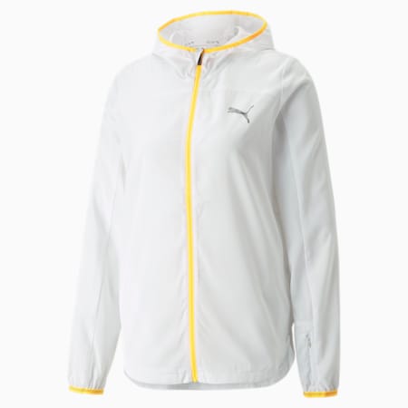 Woven Hooded Running Jacket Women, Puma White, small-DFA