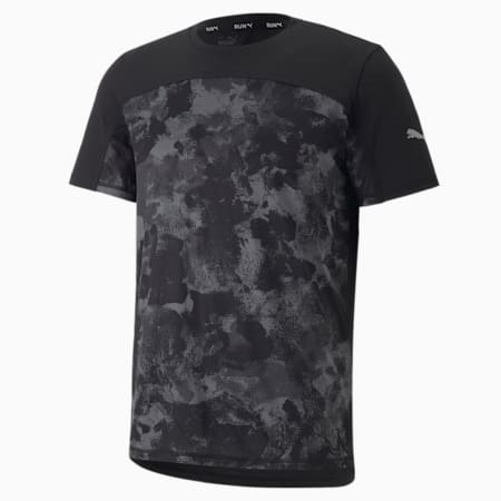 T-shirt de running à manches courtes Printed Homme, Puma Black, small-DFA