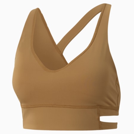 Mid Impact Fashion Luxe Training Bra Women, Desert Tan, small-IND