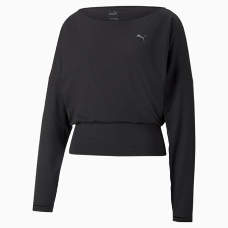 Studio Yogini Lite Long Sleeved Training Sweatshirt Women, Puma Black, small