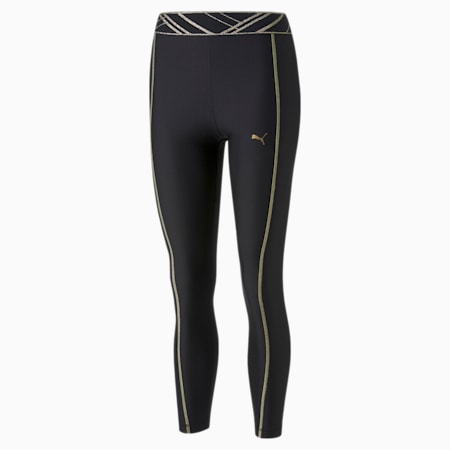 Deco Glam Women's High Waist Full-Length Training Tights, Puma Black-deco glam, small-AUS