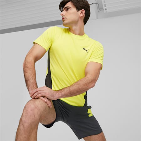 Train All Day training T-shirt voor heren, Yellow Burst-PUMA Black, small