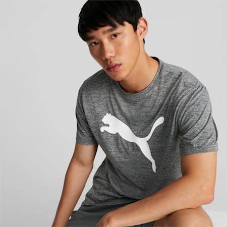 Favourite Heather Cat Men's Training Tee, Puma Black Heather, small-AUS