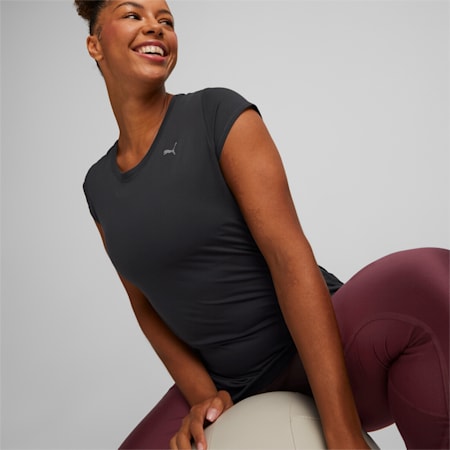 Cloudspun Short Sleeve Training Top Women, Puma Black, small-DFA