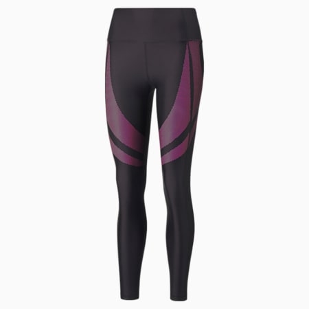 Leggings de training de cintura alta y largo completo para mujer Eversculpt, Puma Black-Sunset Pink, small