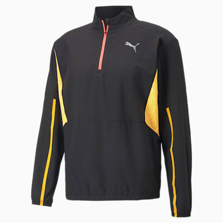 Run Ultraweave Woven Running Jacket Men, Puma Black-Sun Stream, small-PHL