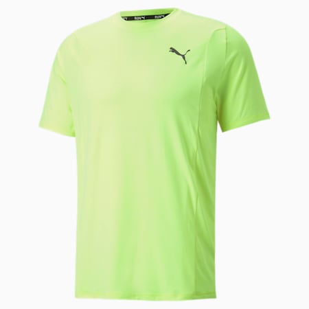 CLOUDSPUN Running Tee Men, Lime Squeeze Heather, small-PHL