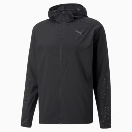 Reflective Printed Woven Running Jacket Men, Puma Black, small-PHL