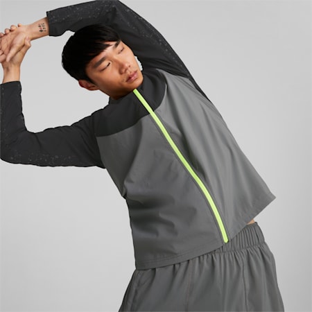 Gewebte Laufjacke mit Reflektor für Herren, CASTLEROCK-Puma Black, small