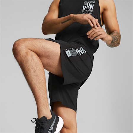 PLCD Graphic 7” Running Shorts Men, Puma Black, small-PHL