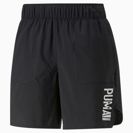 PLCD Graphic 7” Running Shorts Men, Puma Black-Puma Aged Silver, small-DFA