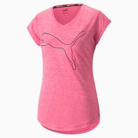 Maglietta da addestramento Heather Cat preferita da donna, Sunset Pink Heather-outline CAT, small
