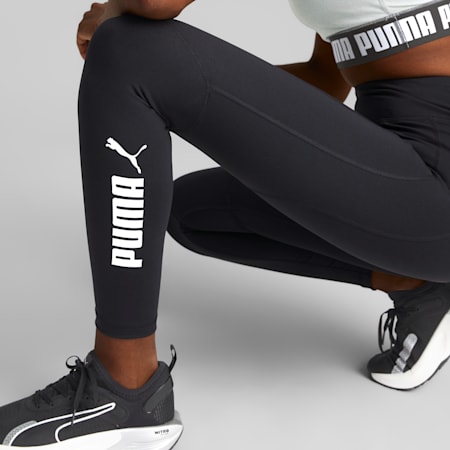 Favourite Logo High Waist 7/8 Training Leggings Women, Puma Black, small-PHL