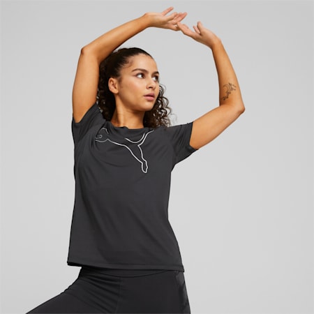 Favourite Jersey Cat Trainings-T-Shirt Damen, Puma Black, small