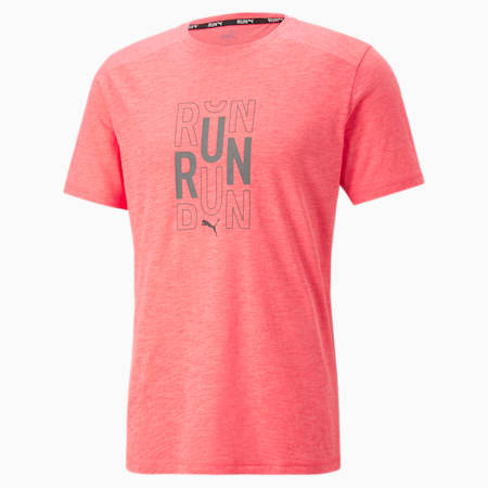 Performance Logo Short Sleeve Men's Running Tee, Sunset Glow, small-NZL