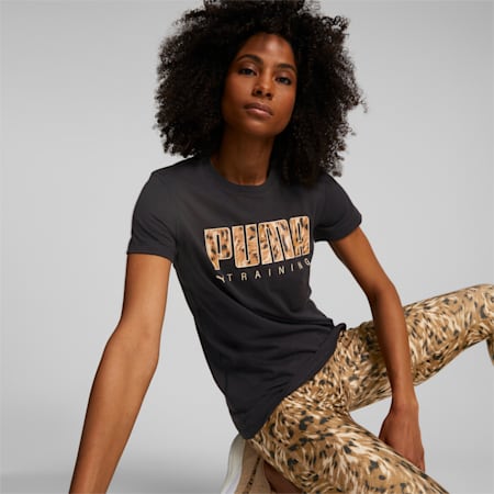 Performance Logo Training Women's T-Shirt, Puma Black, small-IND