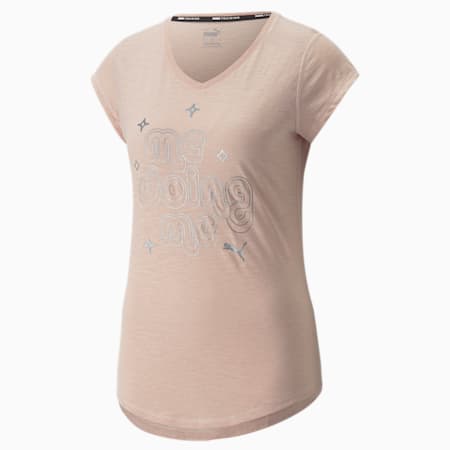 Performance Curved Hem Training Tee Women, Rose Quartz, small-SEA