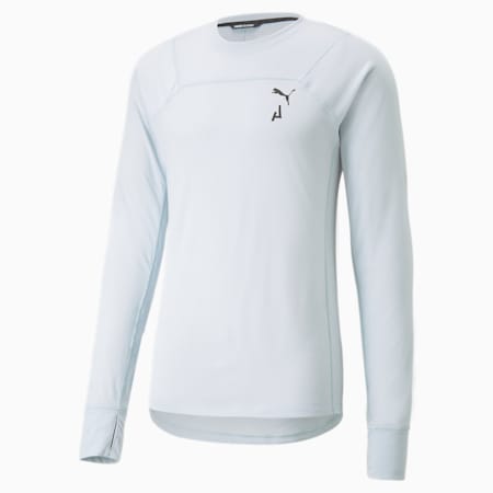 Camiseta de running de lana de manga larga SEASONS para hombre, Platinum Gray, small