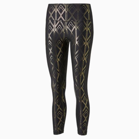 Deco Glam Women's High Waist 7/8 Training Tights, Puma Black-Deco Glam, small-AUS
