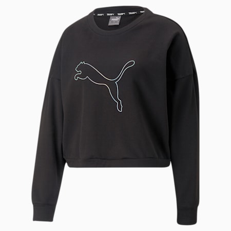 Nova Shine Women's Training Sweatshirt, PUMA Black, small-AUS