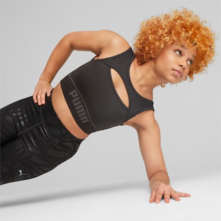 Brassière de fitness sans couture FormKnit FSHN Femme, PUMA Black-Strong Gray, small